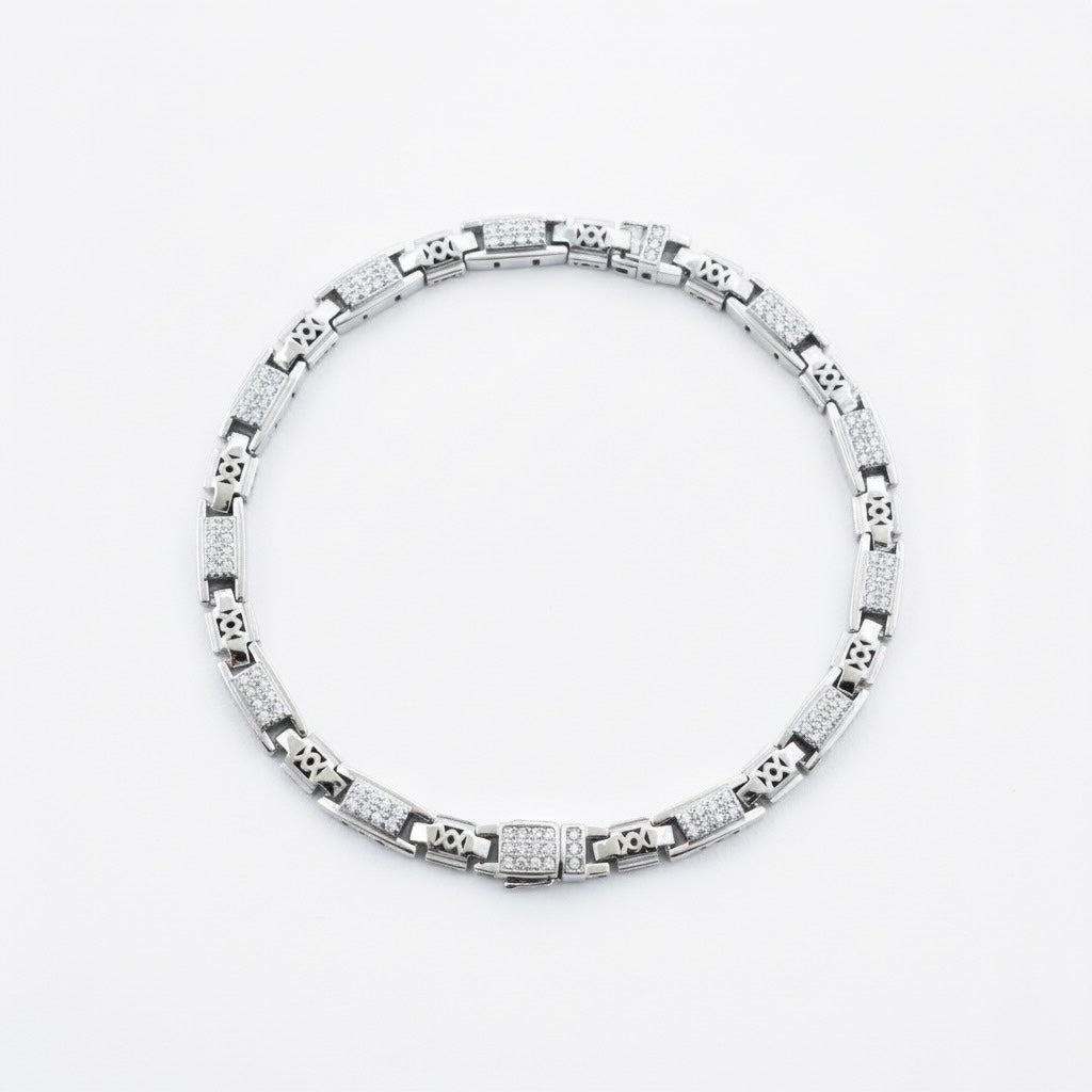 Regal Block Silver Bracelet