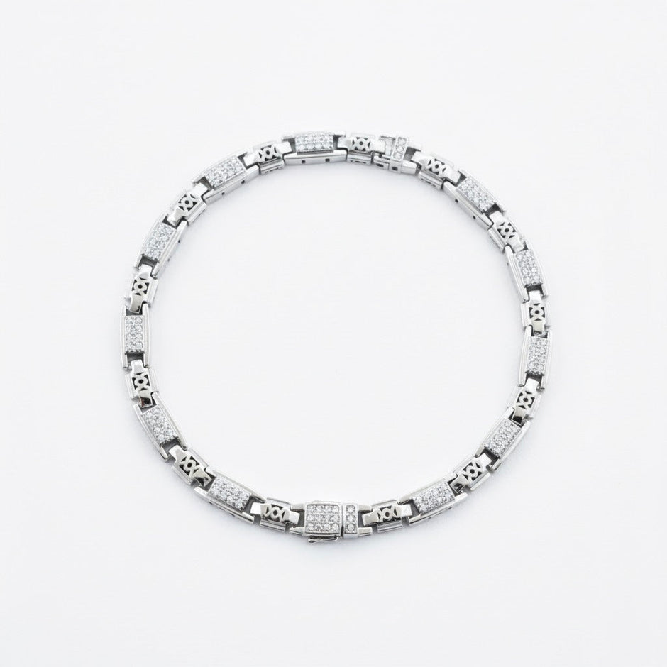 Regal Block Silver Bracelet