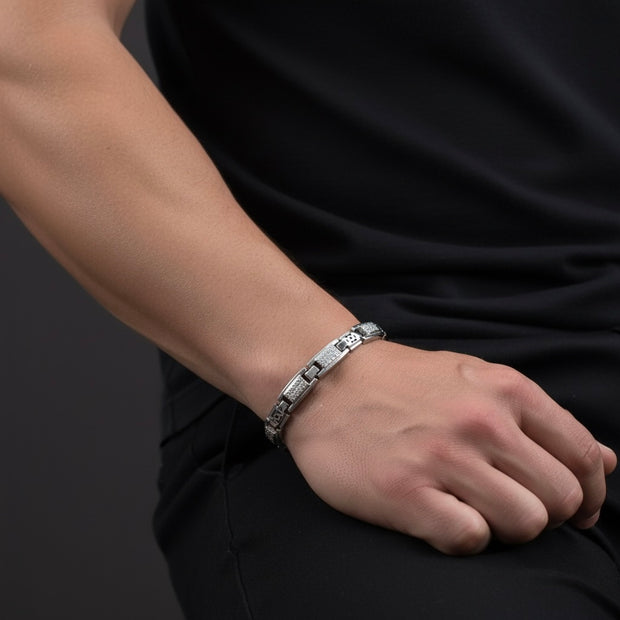Iced Panel Hourglass Bracelet