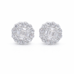 Baguette Cluster Floral Halo Studs