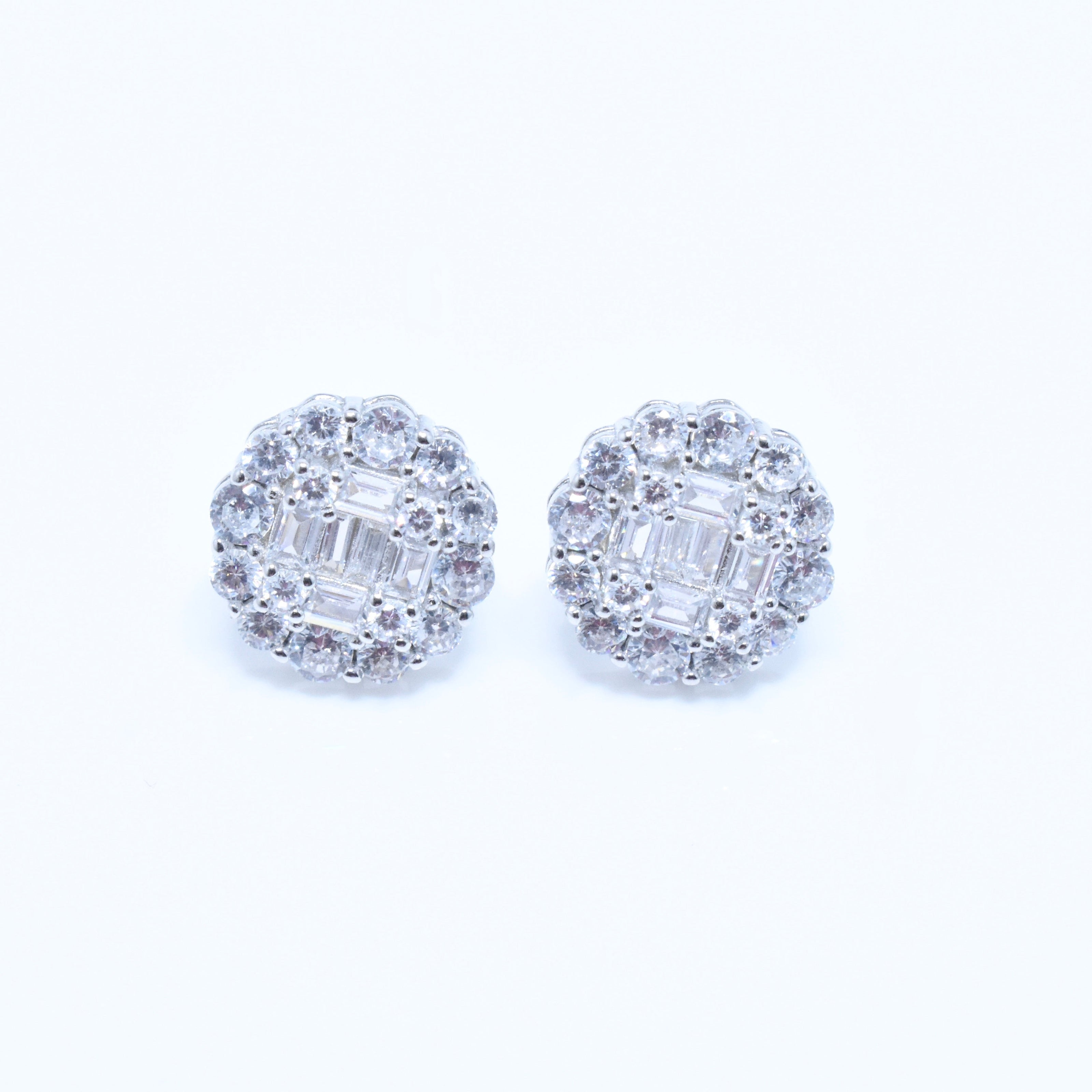 Regal Cluster Stud Silver Earrings