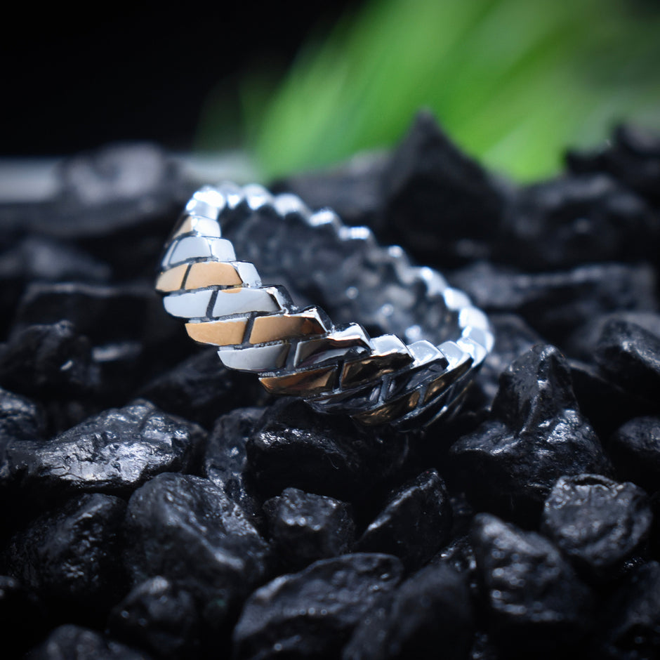 Silver Criss Weave Rhodium Band