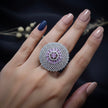 Pink Stone Cocktail Statement Ring