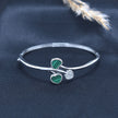 Green Heart Silver Bracelet