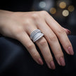 Multi-Row Pavé Wide Band Ring
