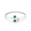 Green Heart Silver Bracelet