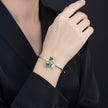 Green Heart Silver Bracelet