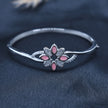 Pink Floral Silver Bracelet