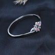 Pink Floral Silver Bracelet