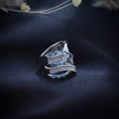 Blue Baguette Criss-Cross Statement Ring