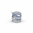 Blue Baguette Criss-Cross Statement Ring