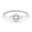 Pink Floral Silver Bracelet