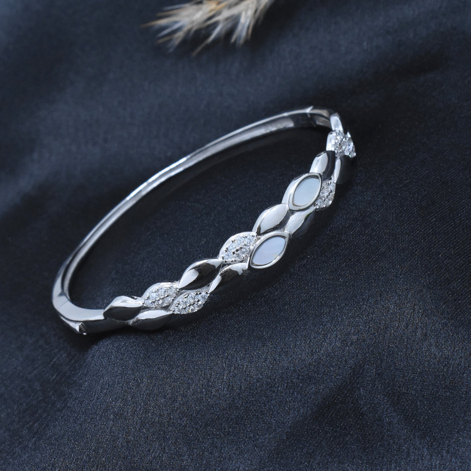Mother of Pearl Leaf Kada Bracelet