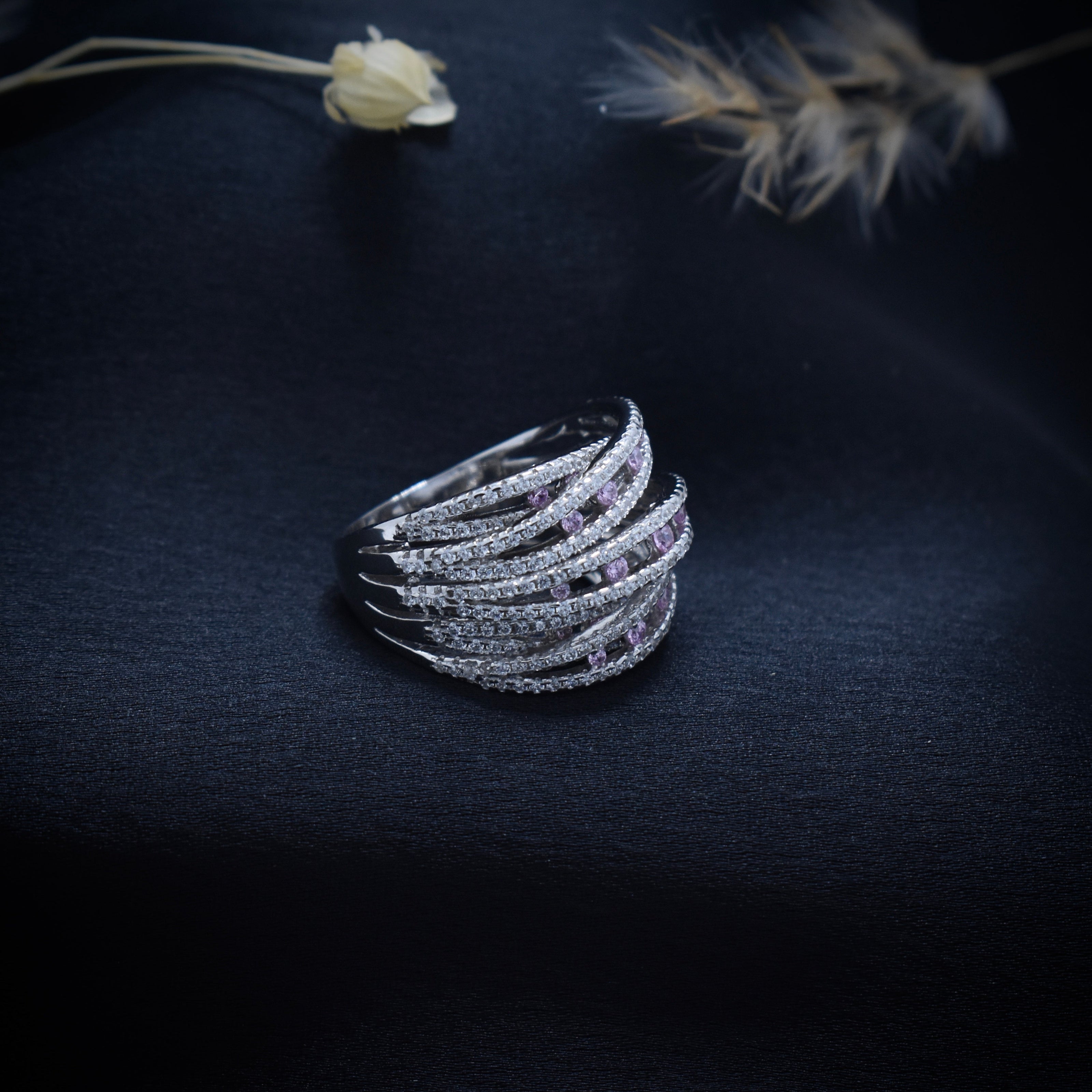 Silver Slit Band Ring