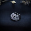 Pink Stone Multi-Layer Criss-Cross Statement Ring