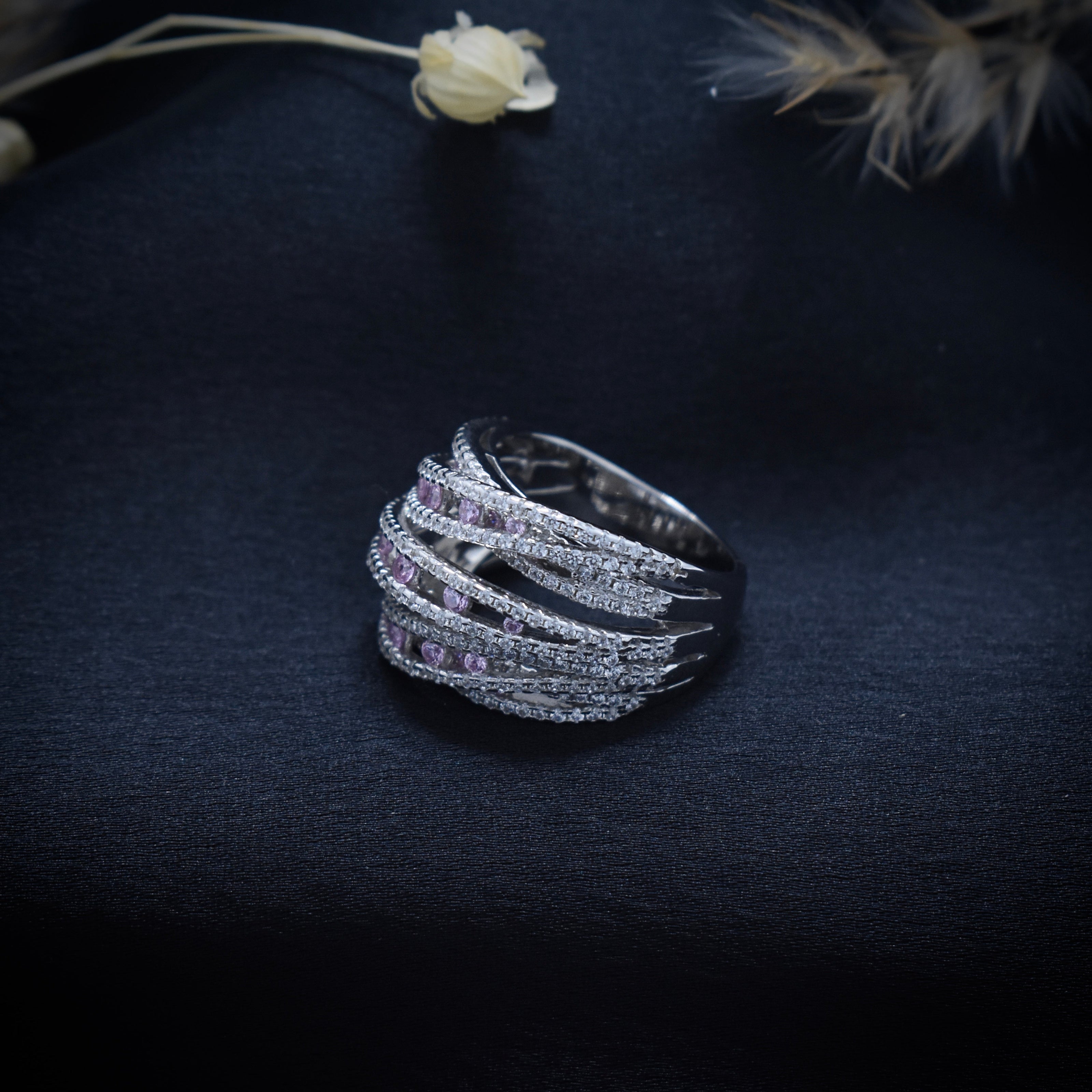 Silver Slit Band Ring