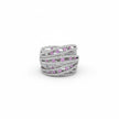 Pink Stone Multi-Layer Criss-Cross Statement Ring