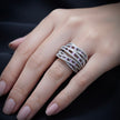 Pink Stone Multi-Layer Criss-Cross Statement Ring