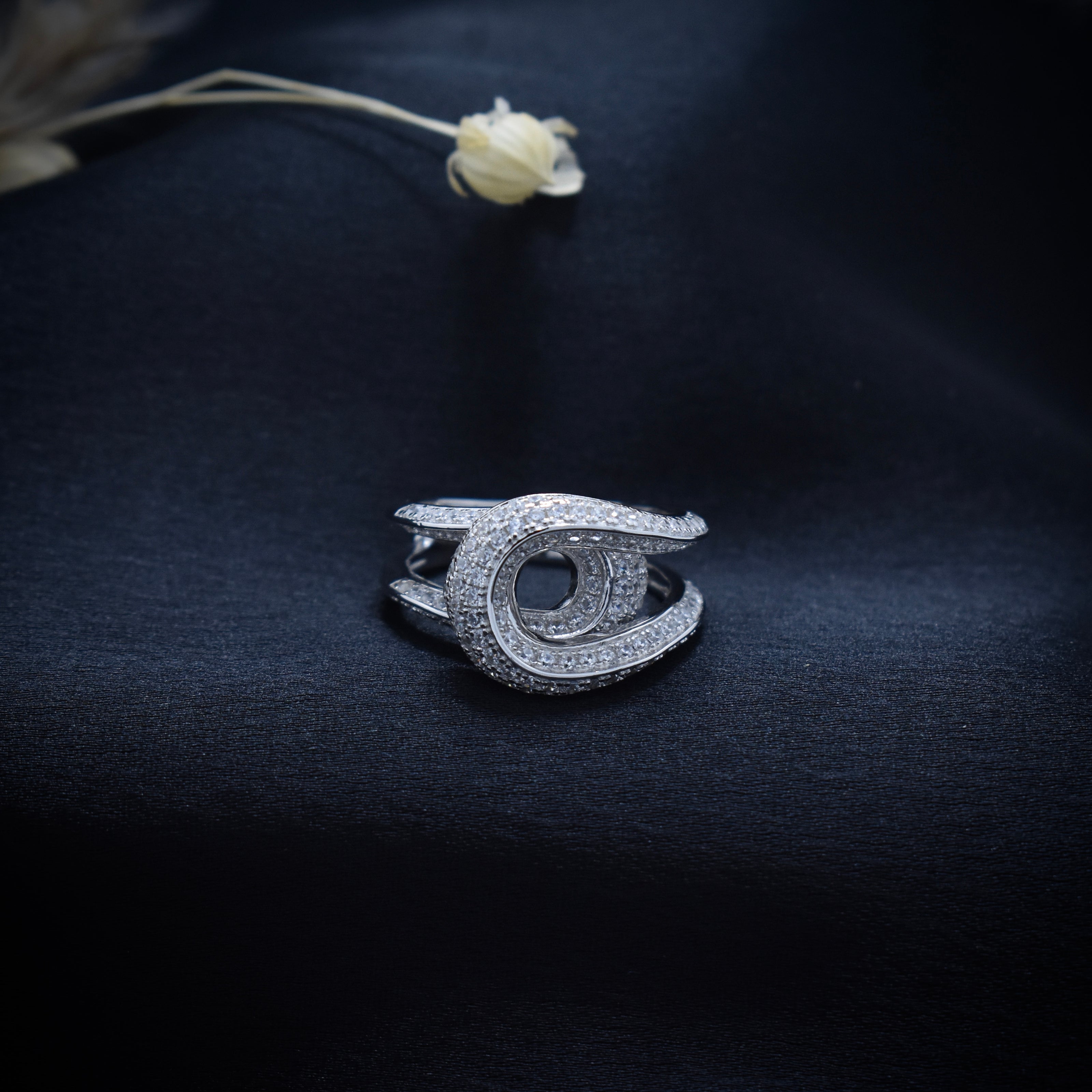 Interwoven Knot Pavé Statement Ring