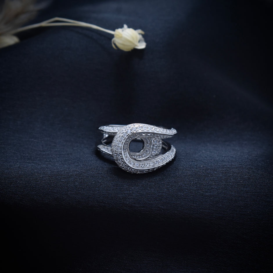 Interwoven Knot Pavé Statement Ring