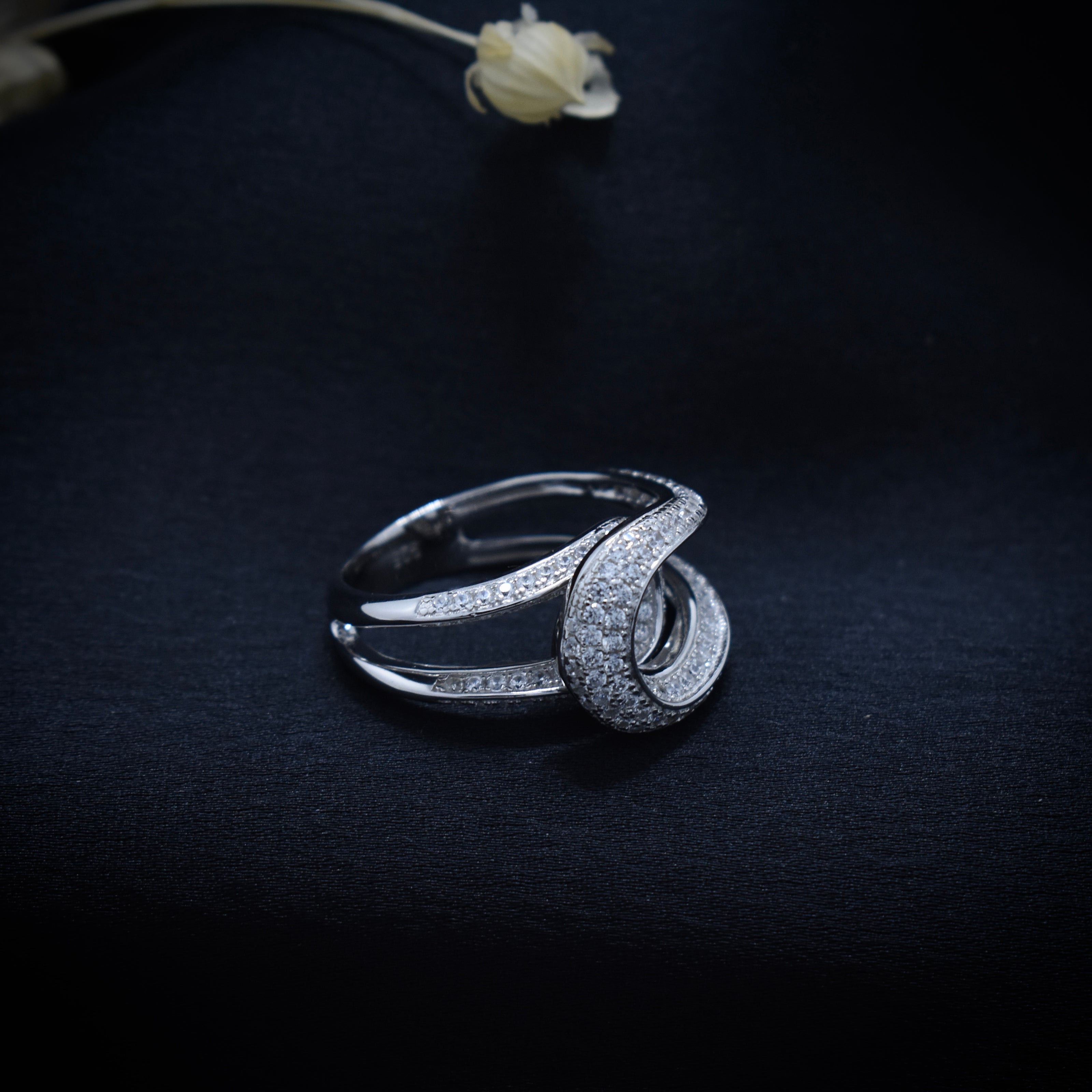 Interwoven Knot Pavé Statement Ring