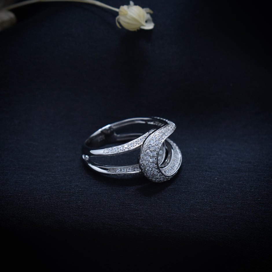 Interwoven Knot Pavé Statement Ring