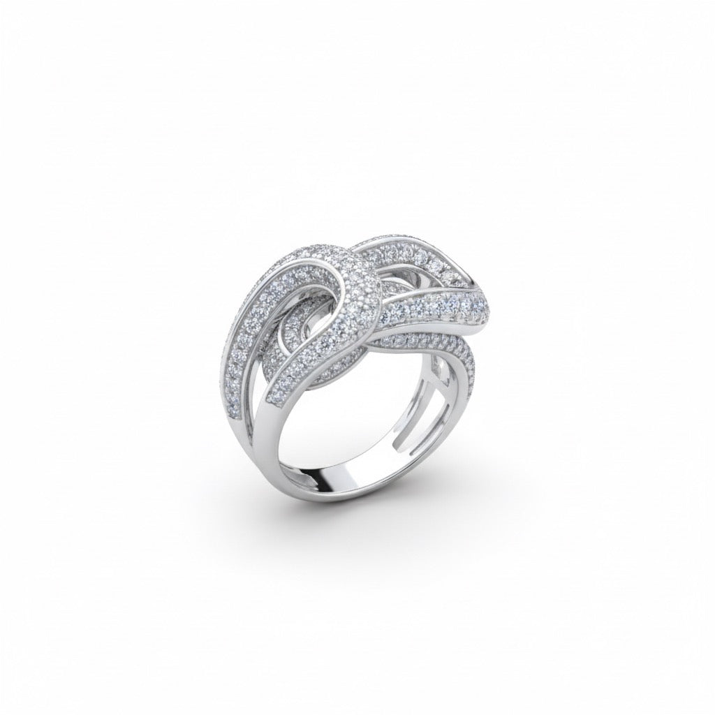 Interwoven Knot Pavé Statement Ring