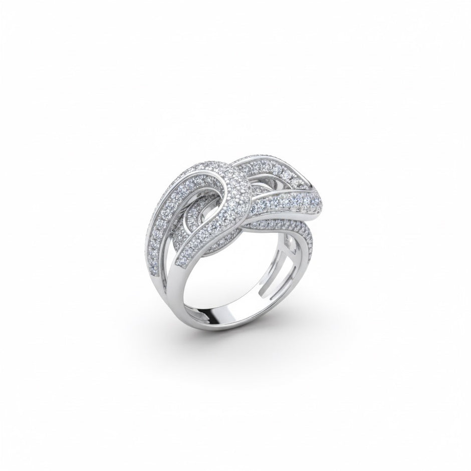 Interwoven Knot Pavé Statement Ring