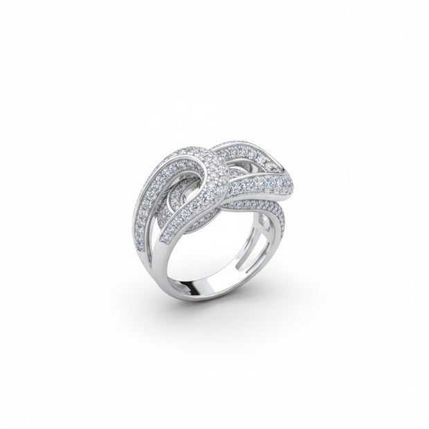 Interwoven Knot Pavé Statement Ring