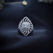 Square Cluster Swirl Cocktail Ring