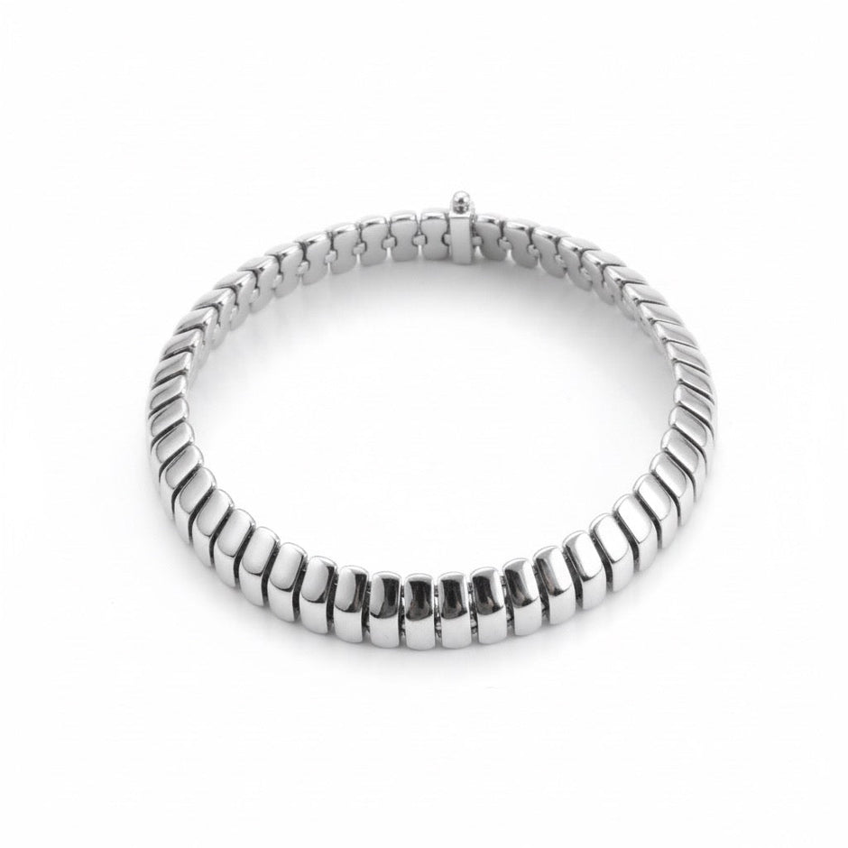 Luxury Flat Link Heavy Silver Bracelet