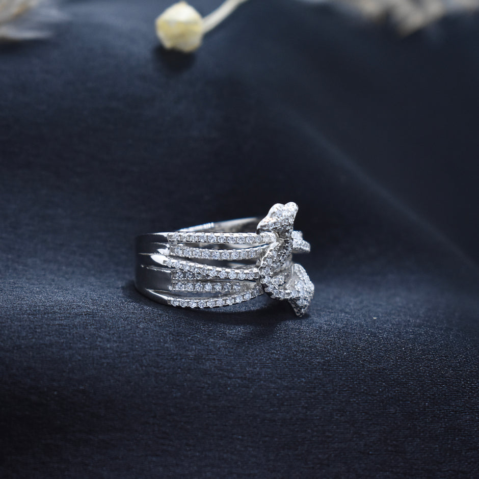 Interwoven Multi-Band Knot Statement Ring
