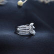 Intricate Pave Knot Silver Ring