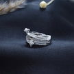 Intricate Pave Knot Silver Ring