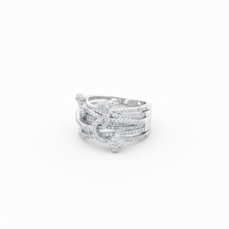 Interwoven Multi-Band Knot Statement Ring