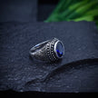 Antique Silver Royal Blue Ring