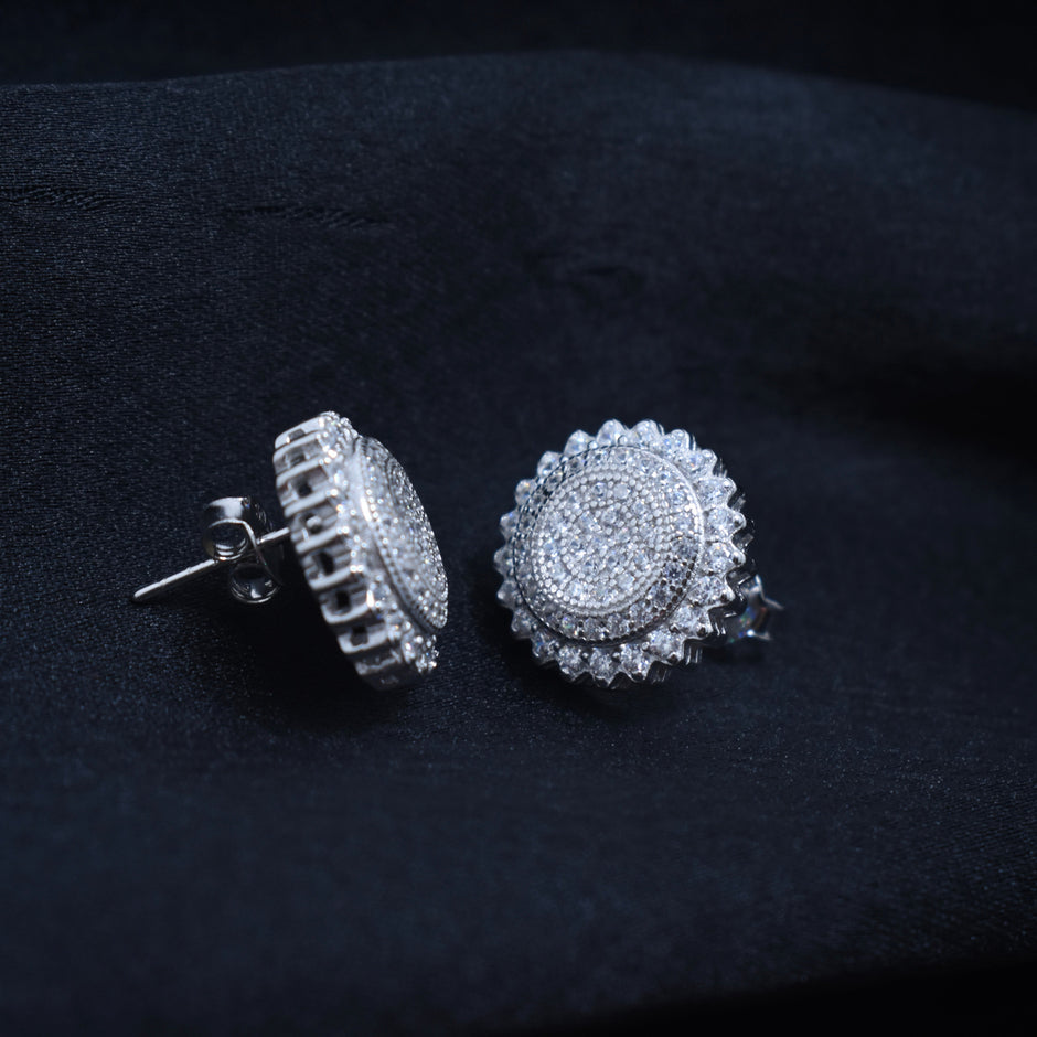 Grand Vintage Floral Silver Earrings