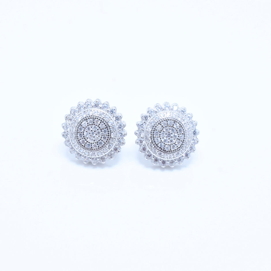 Grand Vintage Floral Silver Earrings