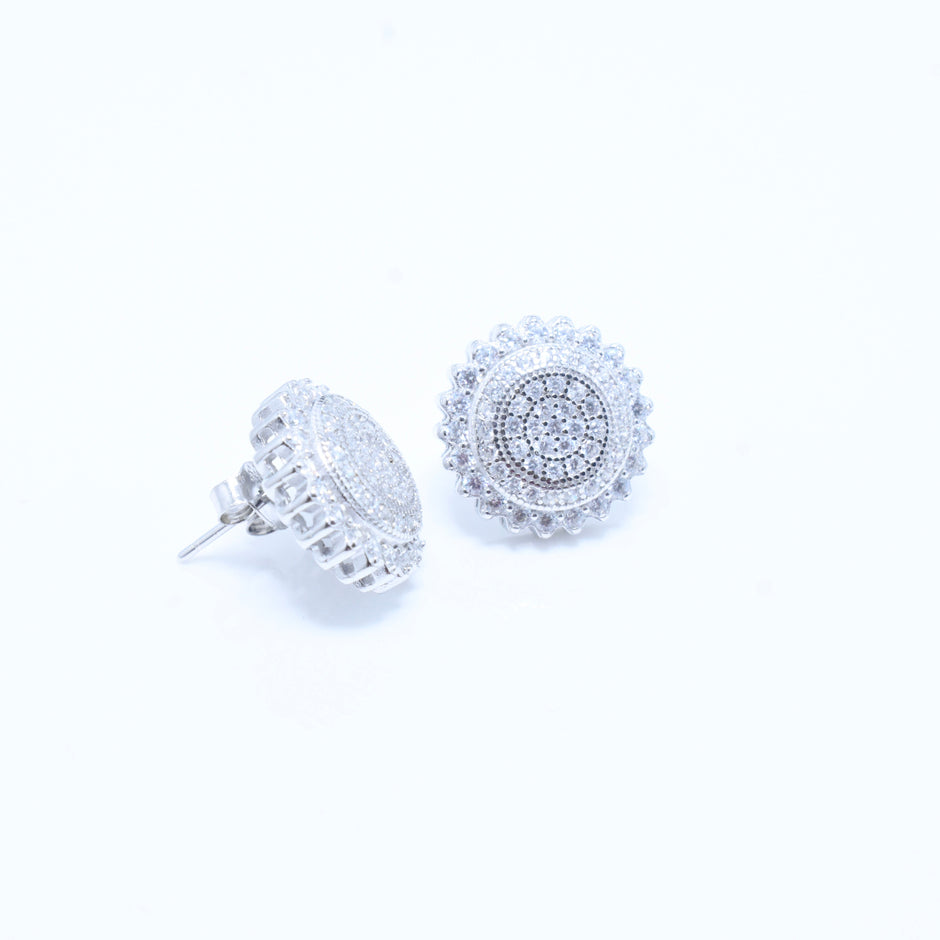 Grand Vintage Floral Silver Earrings