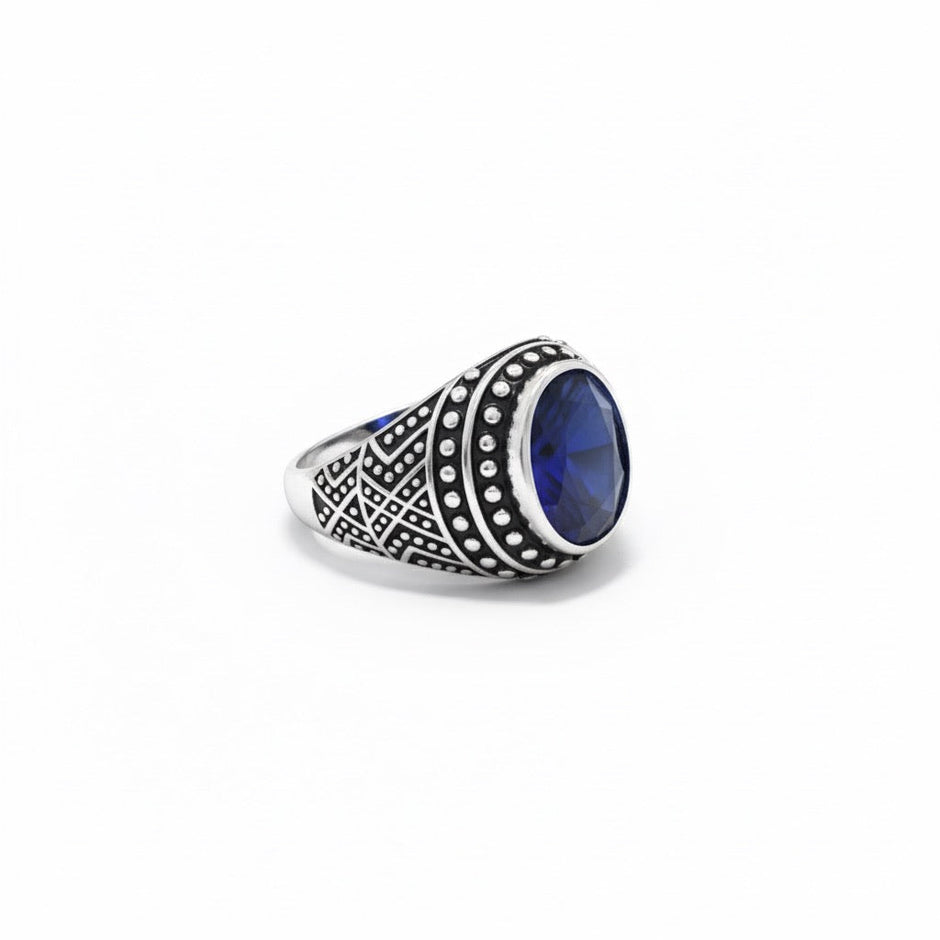 Antique Silver Royal Blue Ring