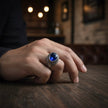 Antique Silver Royal Blue Ring