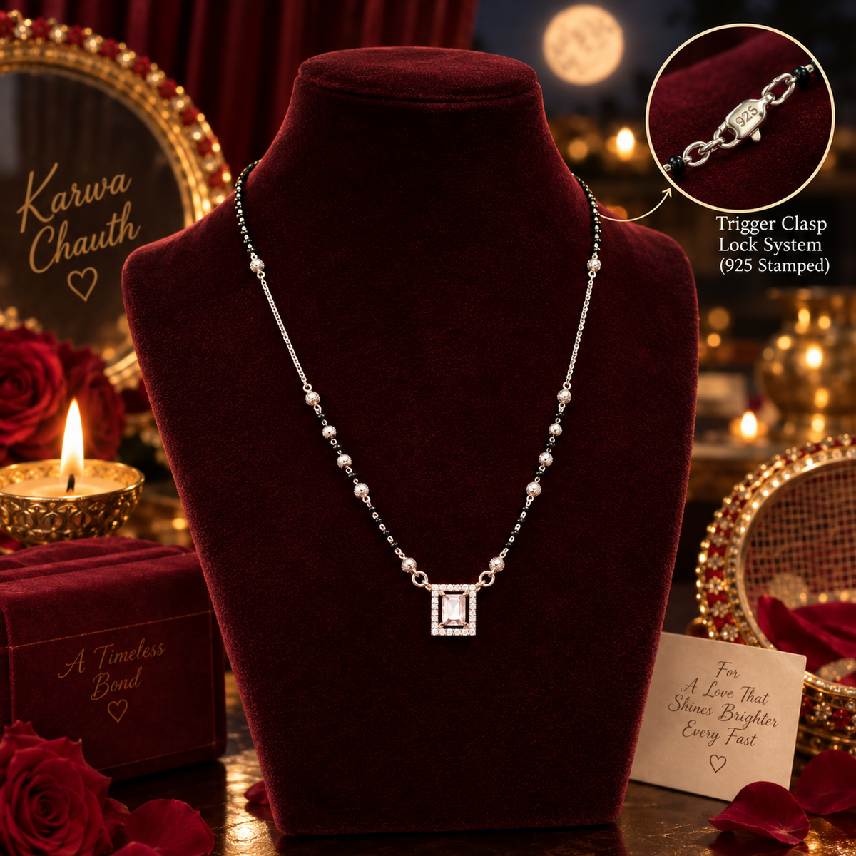 Crystal Rectangle Mangalsutra