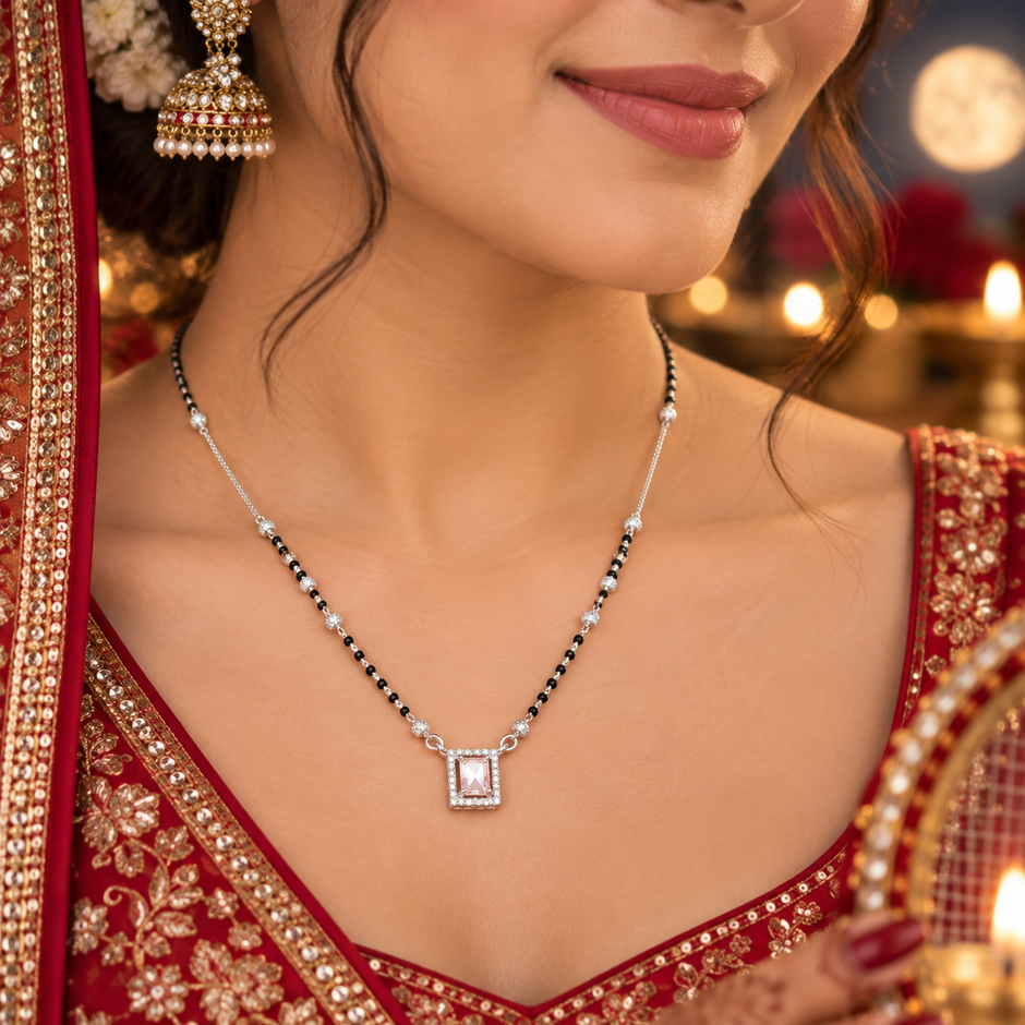 Crystal Rectangle Mangalsutra