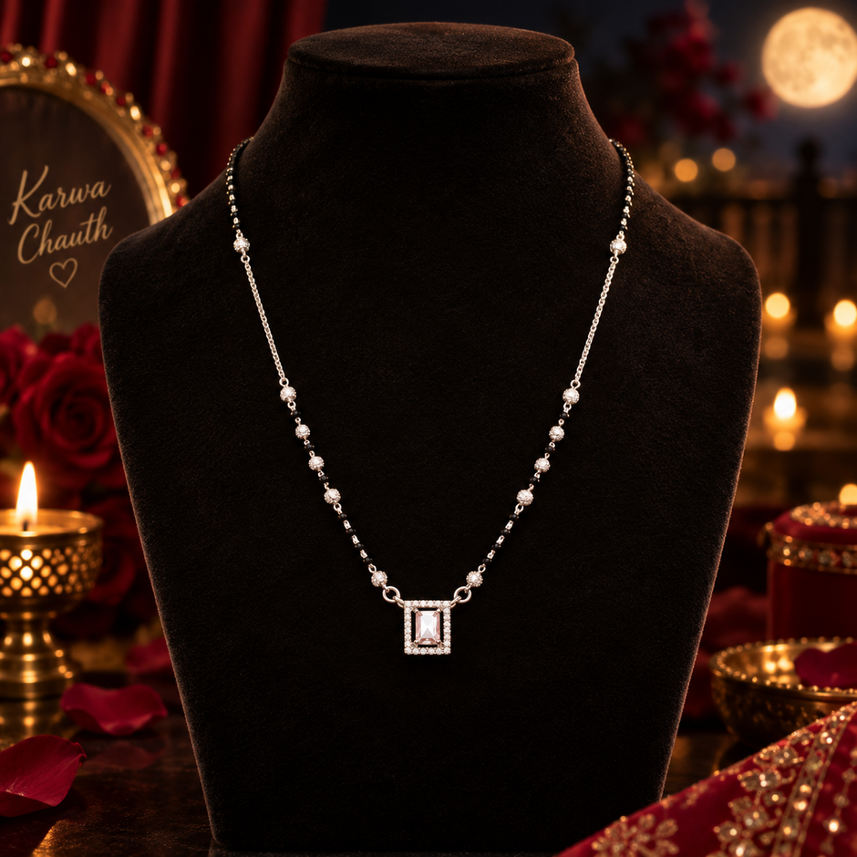 Crystal Rectangle Mangalsutra