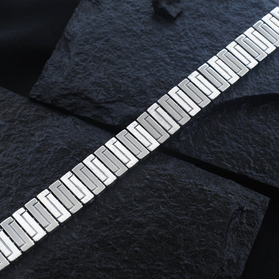 Twin Tile Silver Bracelet