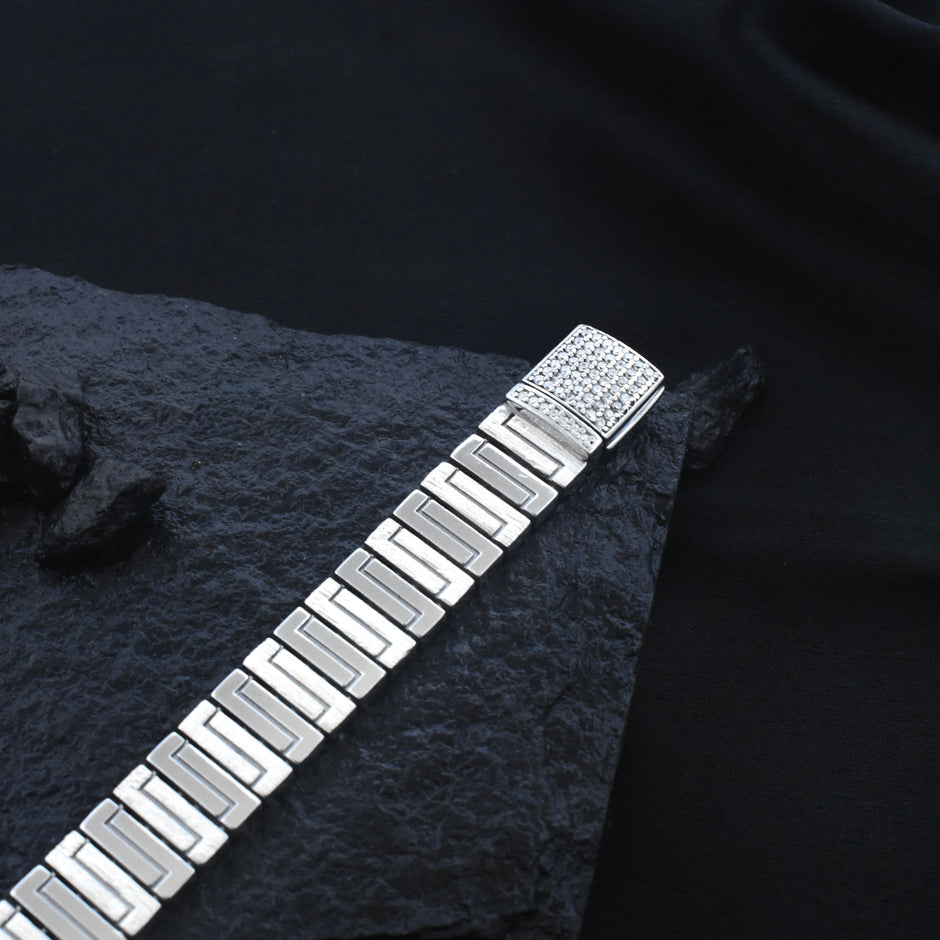 Twin Tile Silver Bracelet