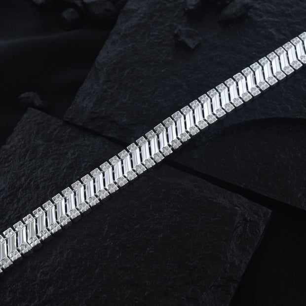 Grid Weave Silver Bracelet