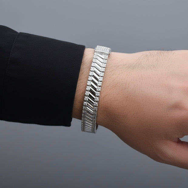Grid Weave Silver Bracelet