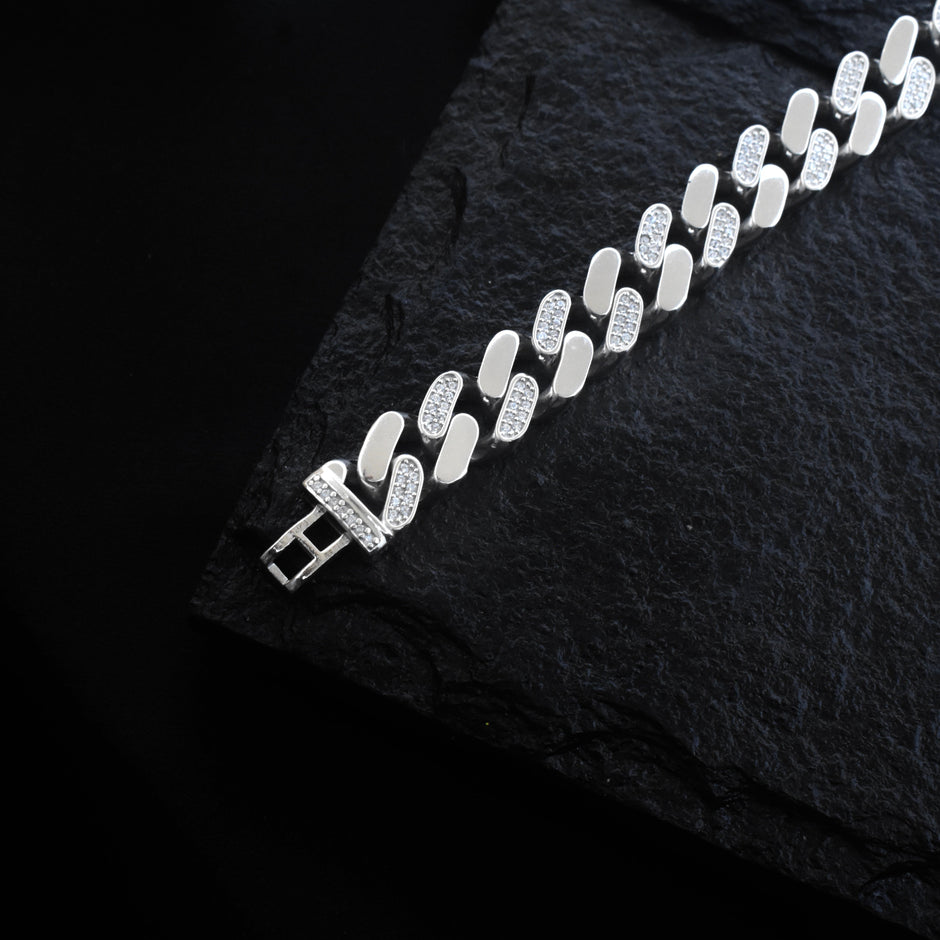 Iced Cuban Silver Bracelet