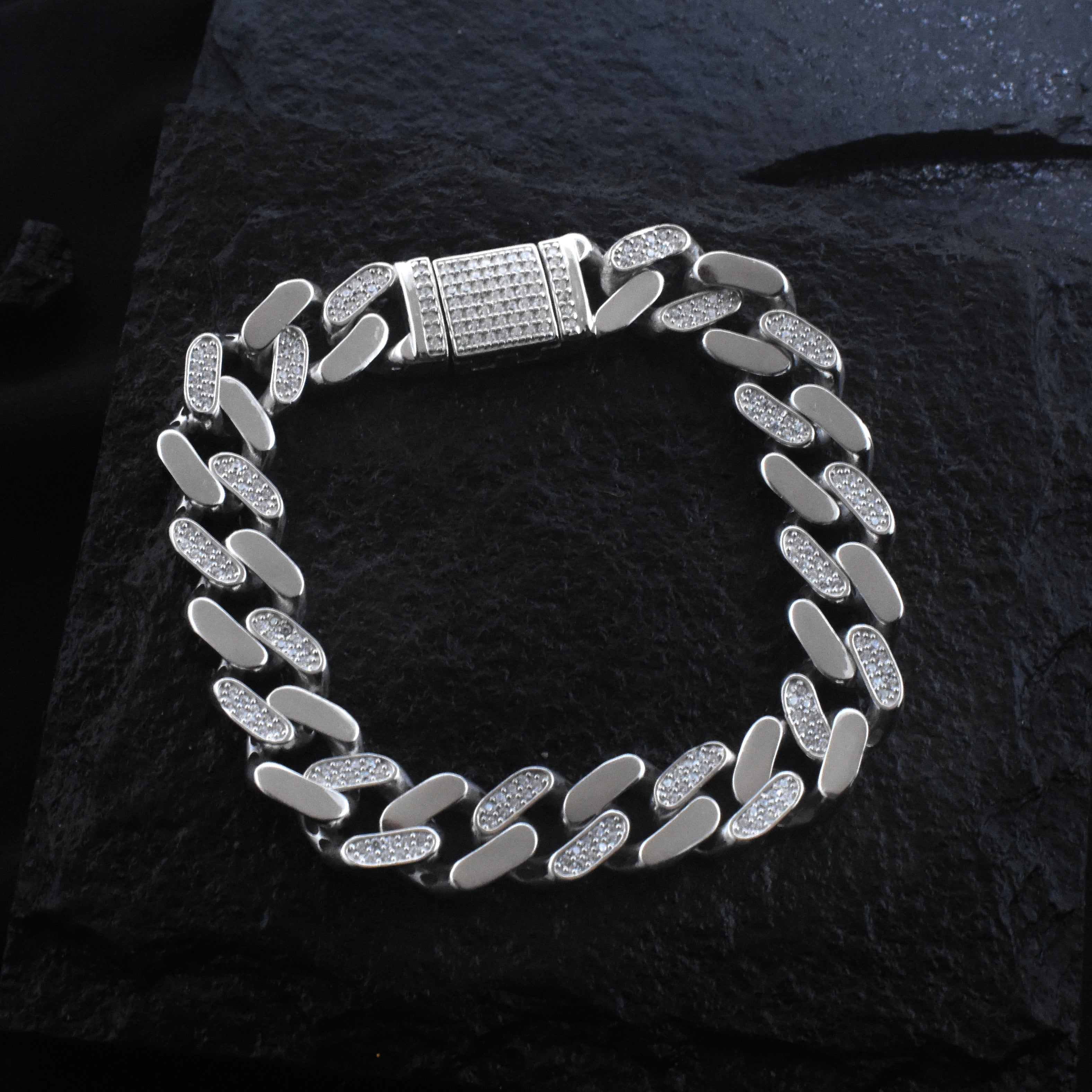 Iced Cuban Silver Bracelet